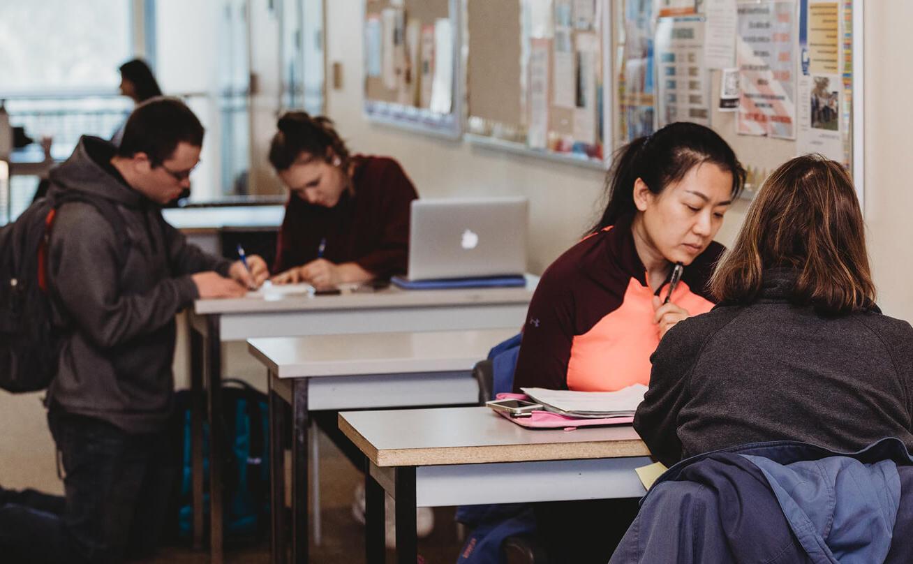 World languages students studying